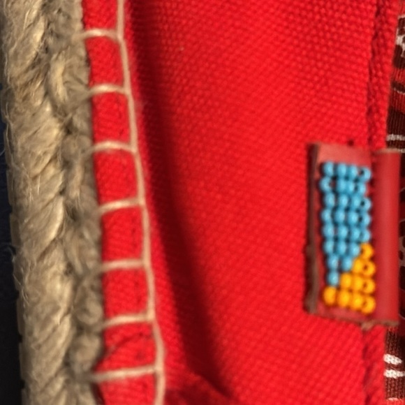 Ubuntu Red canvas Afridrilles (espadrilles) slip on flat shoes Sz 10 new - Picture 14 of 14